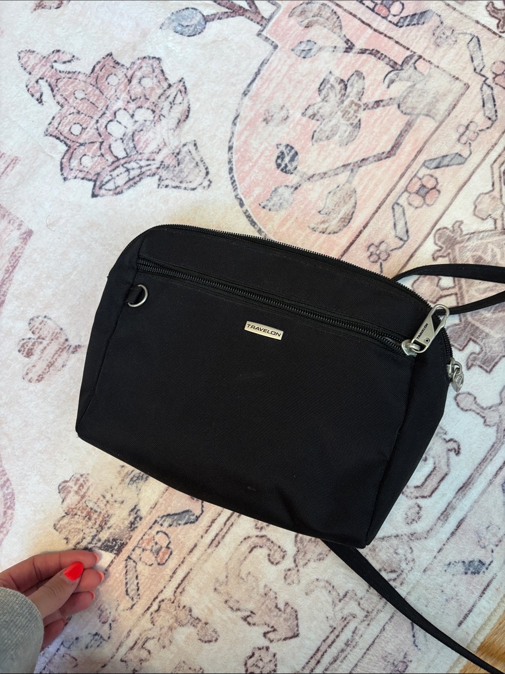 Travelon Black Compact Crossbody Pouch